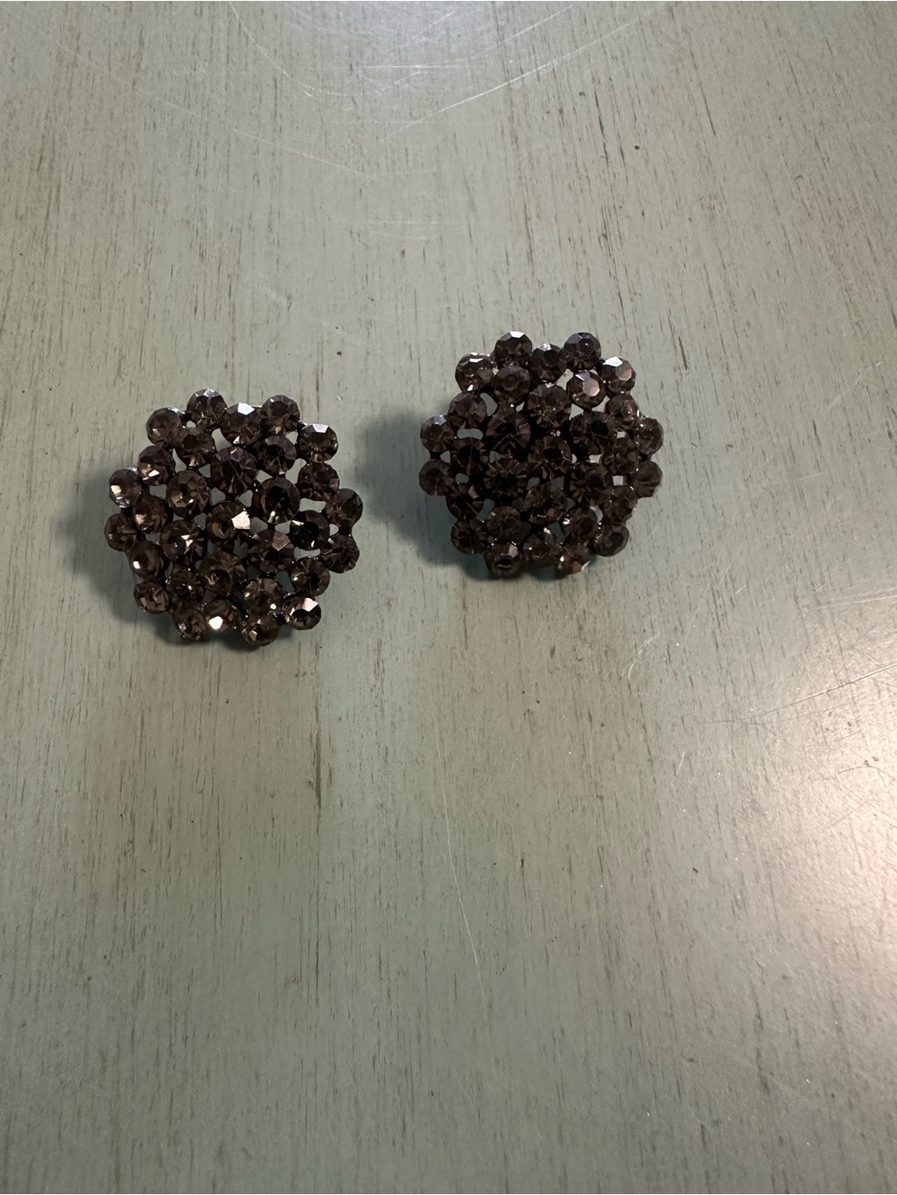 J. Crew Factory Smoky Crystal Cluster Stud Earrings - Brown